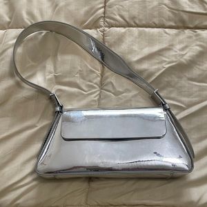 Zara silver one strap handbag